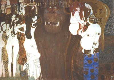 Beethoven Frieze - The Hostility of the Opposing Forces by Gustav Klimt